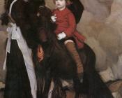 乔治兰伯特 - Equestrian Portrait of a Boy